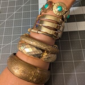 Vtg Bangles And Hinge Bracelets